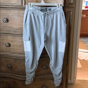 Men Grey Elastic Sweatpants
